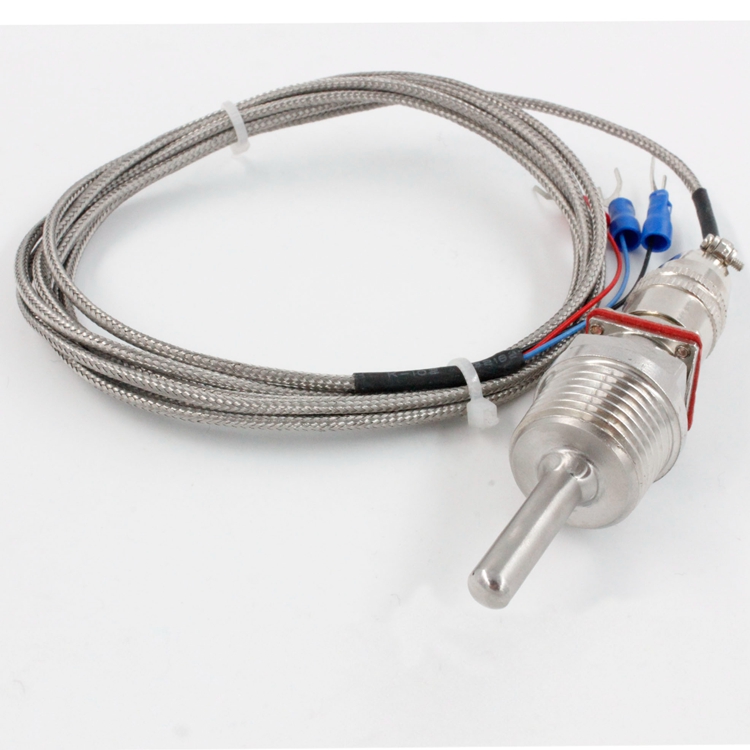 High Temperature Armored Wzp Temperature Sensor Thermocouple Pt100 Rtd With Single Thread