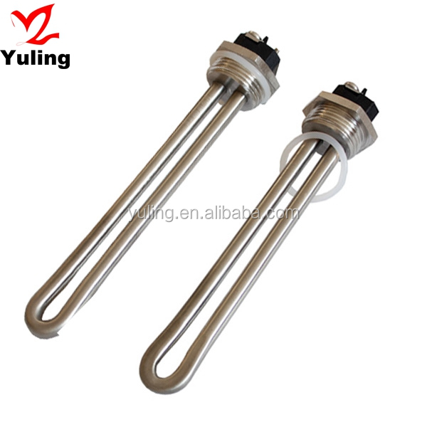 Customized DC 12V 600W 1″NPT Flange SUS304 Hot Water Immersion Heating Element For Solar